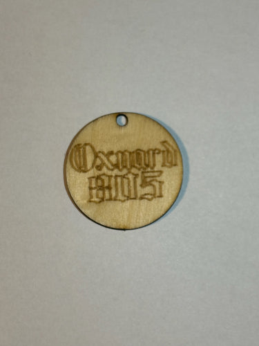 Classic Oxnard 805 keychain laser cut out of wood.